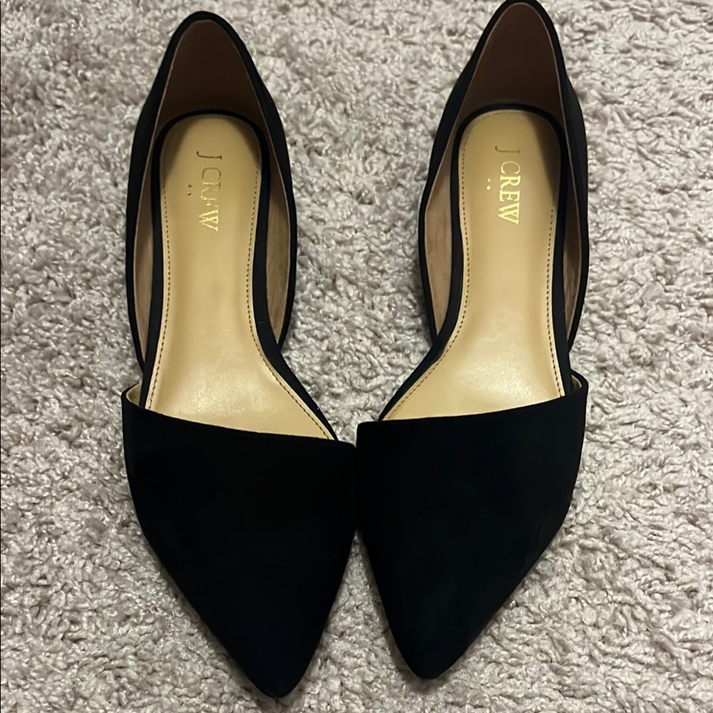 J. Crew Black Pointed-Toe Flats